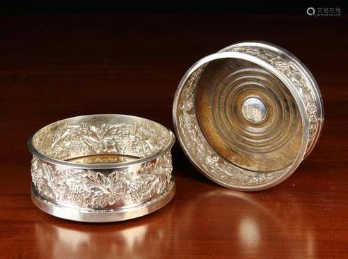 A Pair of Impressive Silver William IV Wine Coasters with Ho...