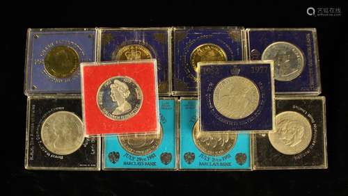 A Collection of Ten Commemorative British Coins and Medals, ...