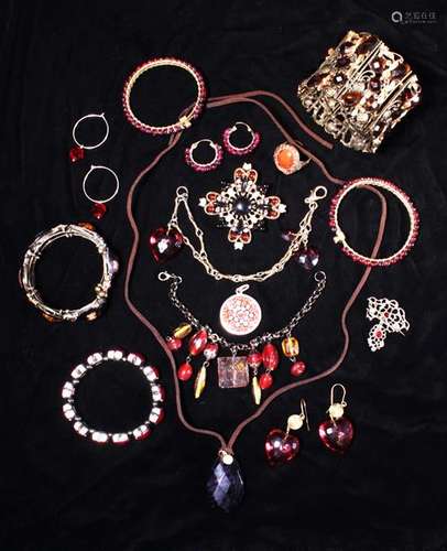 A Collection of Costume Jewellery to include; two spring ope...