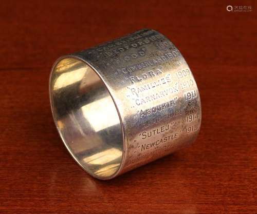 A Silver Napkin Ring of Naval Interest,