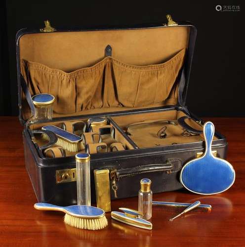 A Black Leather Vanity/Travel Case;