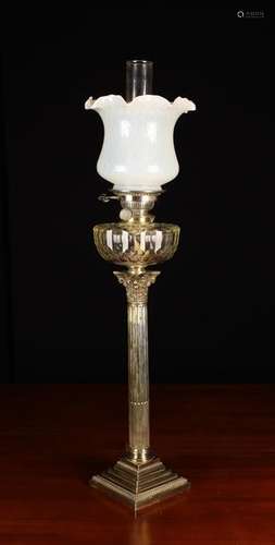 A Fine Victorian Silver Oil Lamp hallmarked Sheffield 1898.