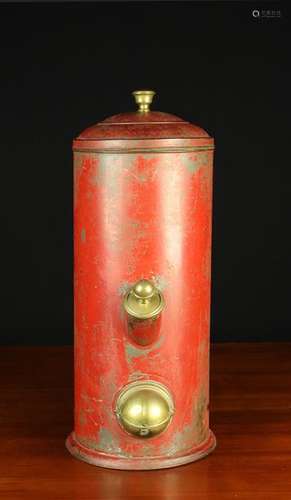 A Vintage Painted Tôleware Shop Canister/Dispenser.