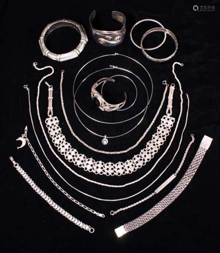A Collection of Silver Coloured Costume Jewellery to include...