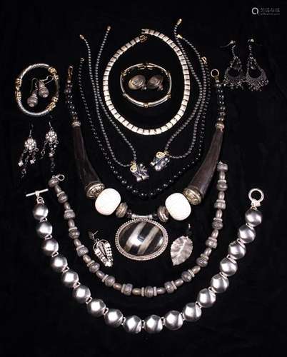 A Collection of Jewellery with a Black & Silver coloured the...