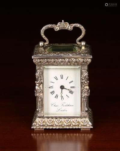 A Small Silver Carriage Clock by Charles Frodsham, hallmarke...