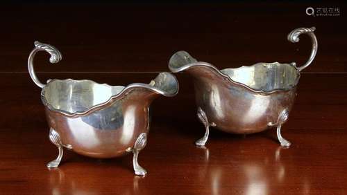 A Pair of Heavy Silver Sauce Boats hallmarked Birmingham 193...