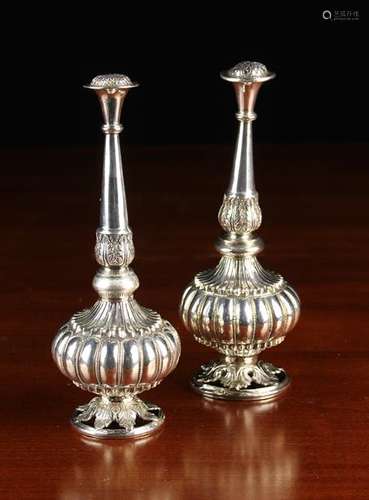 A Similar Pair of Indian White Metal Rose Sprinklers.