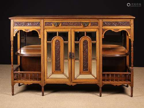 A Late Victorian Carved Walnut Sideboard (lacking mirror bac...