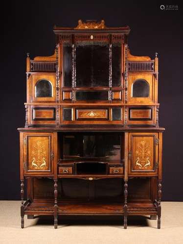 A Victorian Inlaid Rosewood Mirror Backed Sideboard.