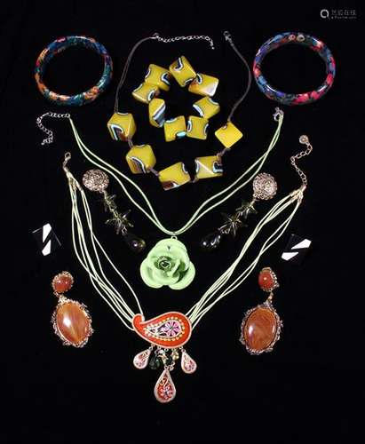 A Collection of Costume Jewellery to include; an Ikita ename...