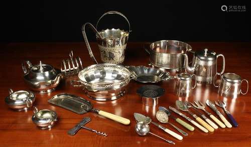 A Collection of Silver Plated Ware: To include an ice bucket...