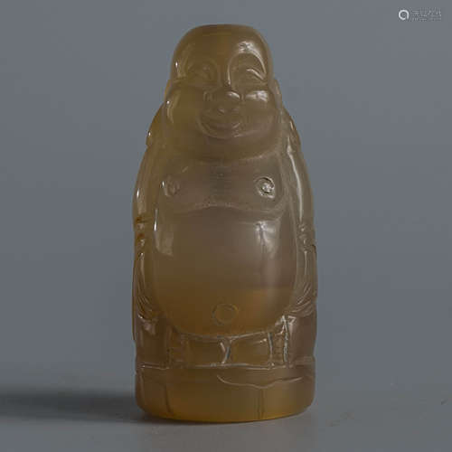 A Carved Agate Buddha Statue