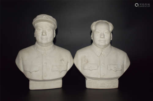 雕塑毛主席文武坐像两个一组