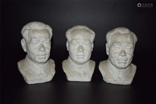 雕塑毛主席、朱德、刘少奇三个伟人坐像一组