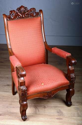 Fauteuil voltaire en acajou de style Louis - Philippe.Pieds ...