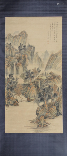 A Chinese Scroll Painting By Wang Hui