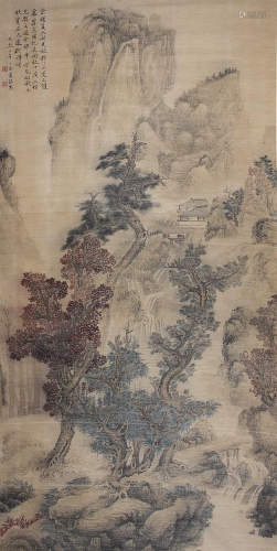 A Chinese Scroll Painting By Lan Ying