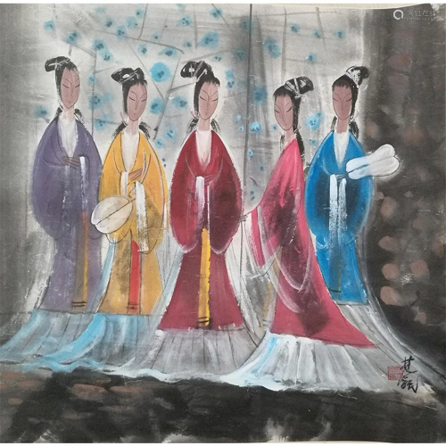 A Chinese Painting By Lin Fengmian