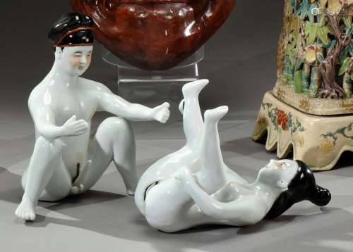 日本-大正时代瓷器中的情侣H.15和17.5厘米