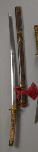 日本-江户时代后期虎头刀、真神刀、武鸣刀(未签名)漂亮的漆木剑鞘，...