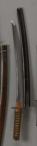 日本-江户时代(1603-1868)神道，无签名的刀刃，可见美丽的脾气，没有...