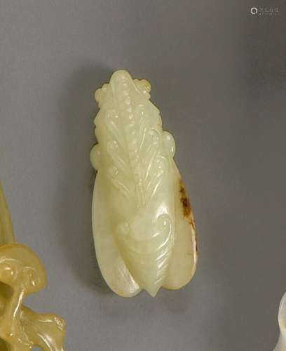 中国 - 约1900年蝉形玉符长6.5厘米