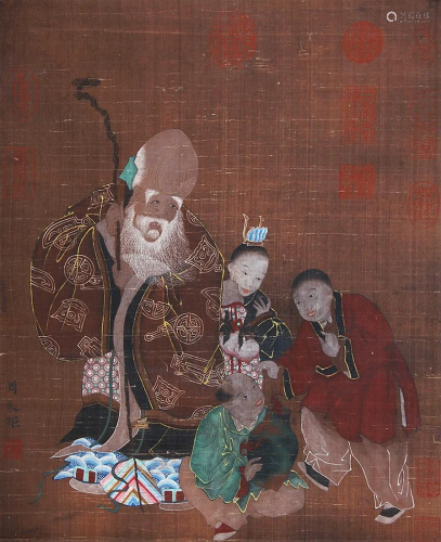 A Chinese Painting By Zhou Wenju on Paper Album