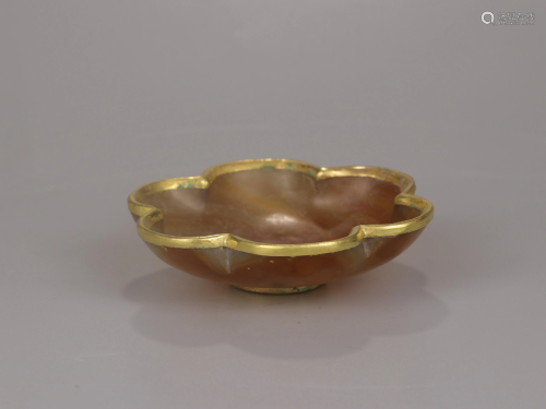 Agate Plate with Gold