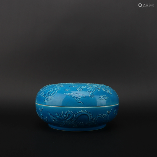 Blue Glazed Dragon Box
