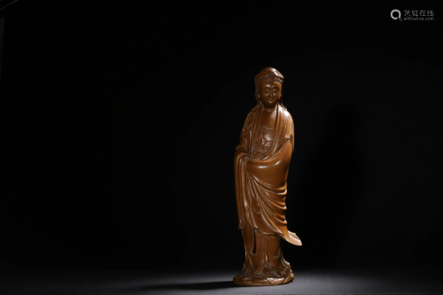 A Boxwood Statue of Guanyin