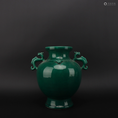 Malachite Green Dragon Jar