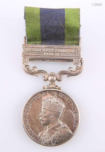 AN INDIAN GENERAL SERVICE MEDAL WITH BAR NORTH WEST FRONTIER...