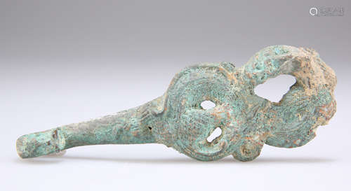 A BRONZE BELT HOOK OF A DRAGON, WARRING STATES OR HAN DYNAST...