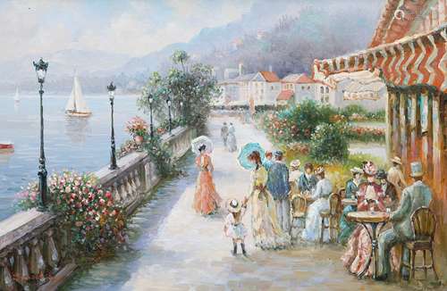 FRENCH SCHOOL, FIGURES BY THE WATERSIDE