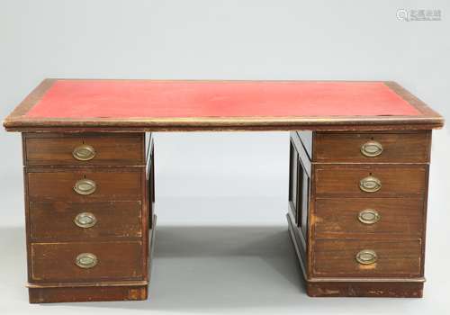 RAILWAY INTEREST, A LARGE 19TH CENTURY OAK AND MAHOGANY PART...