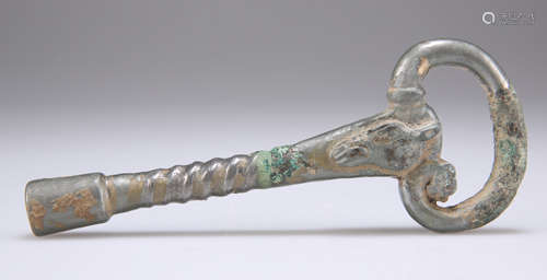 A RARE TIN LEADED BRONZE TUNING KEY, QIN ZHEN YAO, HAN DYNAS...