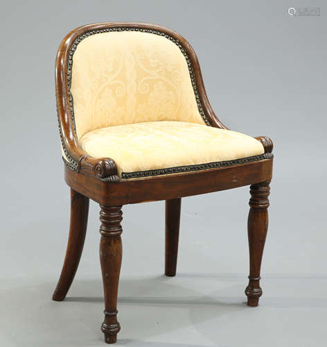 A REGENCY MAHOGANY HARPISTS CHAIR