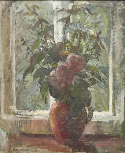 CONSTANCE-ANNE PARKER (1921-2016), STILL LIFE OF RED PEONIES