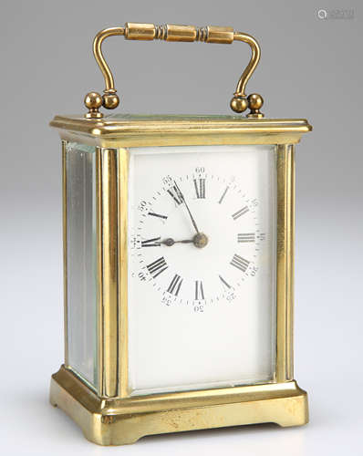 A BRASS CASED CARRIAGE CLOCK