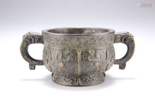 A CHINESE CAST BRONZE CENSER