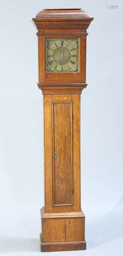 A 17TH CENTURY OAK 30-HOUR LONGCASE CLOCK