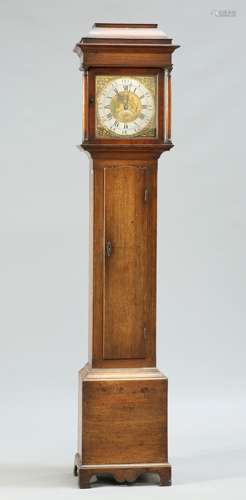 AN OAK 30-HOUR LONGCASE CLOCK