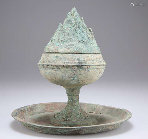 A BRONZE 'HILL' CENSER AND COVER, BOSHANLU, SHANLU HAN DYNAS...