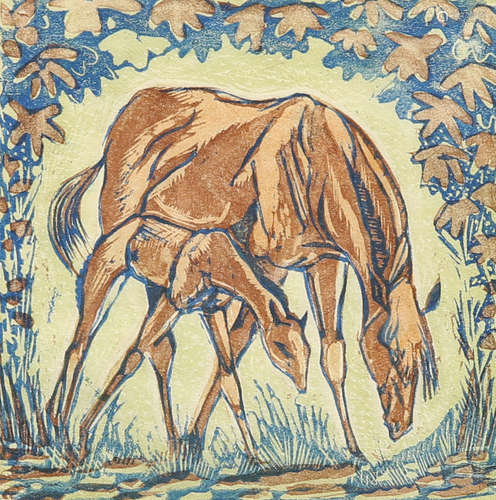 JULIA MAVROGORDATO (1903-1992), 'MARE AND FOAL'