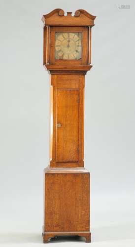 AN OAK 30-HOUR LONGCASE CLOCK