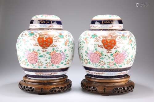 A PAIR OF SAMSON PORCELAIN VASES AND COVERS, IN CHINESE EXPO...