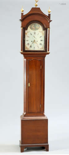 A GEORGE III OAK AND MAHOGANY 8-DAY LONGCASE CLOCK