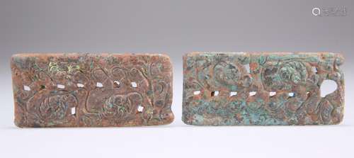 A PAIR OF BRONZE PLAQUES, NORTHERN CHINA, 3RD TO 2ND CENTURY...