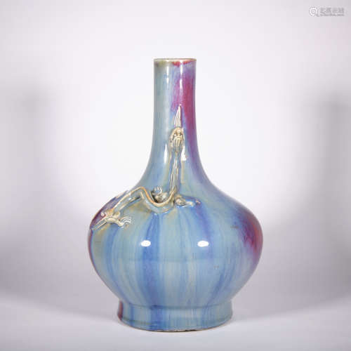 A flambe glazed 'dragon' vase